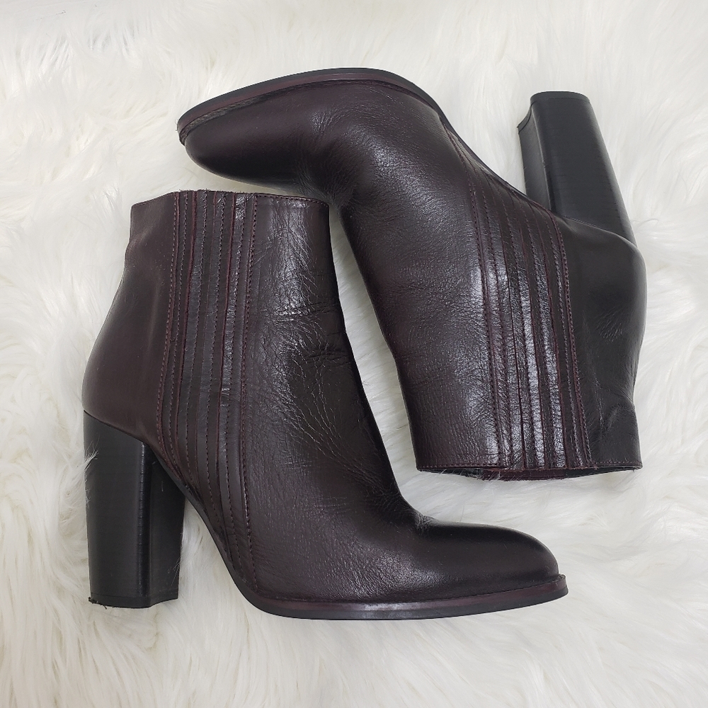 Zara Basic Brown Leather Pull On Ankle Boots - image 3